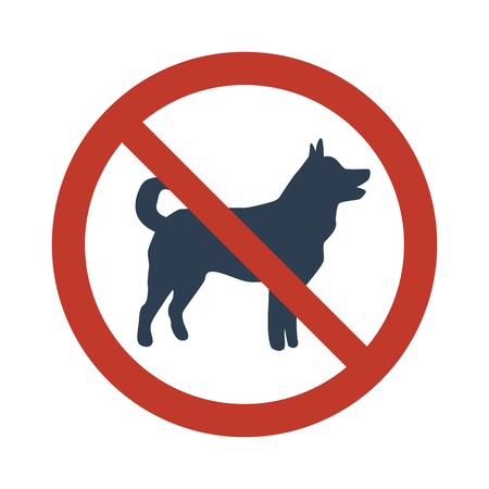 No dog sign on white background. Vector illustration.のイラスト素材
