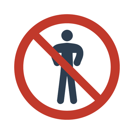 No man sign on white background. Vector illustration.のイラスト素材