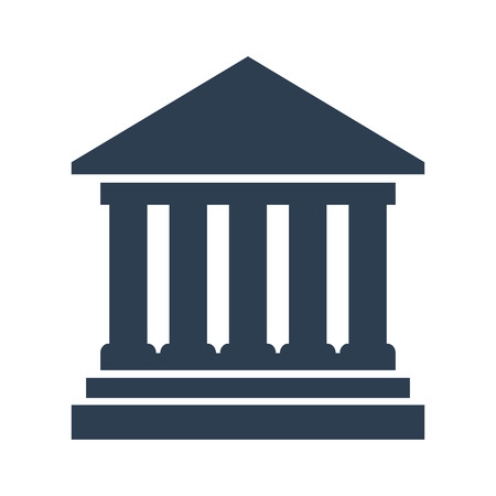 Icon of Bank on white background. Vector illustration.のイラスト素材