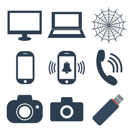 Web icons set on white background Vector illustrationのイラスト素材