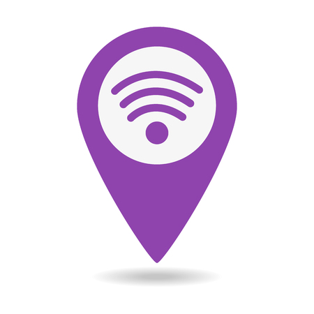WiFi connection map pointer on white background. Vector illustration.のイラスト素材