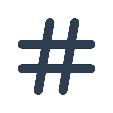 Black hashtag icon on white background.のイラスト素材