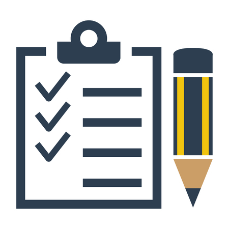 checklist icon on white background. Vector illustrationのイラスト素材