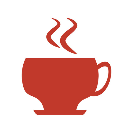 Red cup of coffee on white background. Vector illustrationのイラスト素材