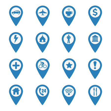 Map pin location icons set on white background vector illustration.のイラスト素材