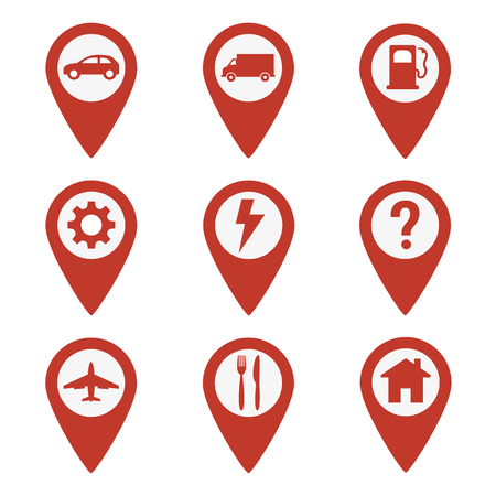 Map pin location icons set on white background. Vector illustrationのイラスト素材