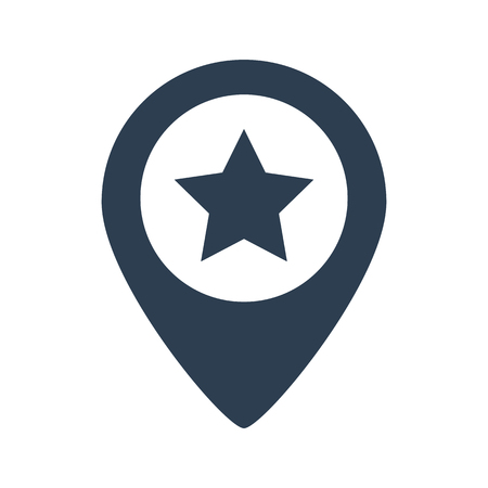 Map pointer star icon on white background vector illustration.のイラスト素材