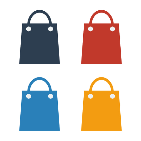 colorful shopping bag icon set on white background. Vector illustrationのイラスト素材