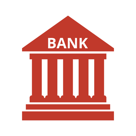 Bank icon on white background. Vector illustrationのイラスト素材