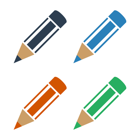 Set of color pencils on white background. Vector illustrationのイラスト素材