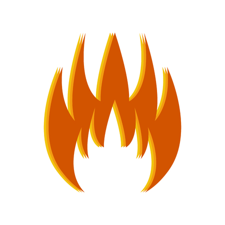 Fire icon on white background. Vector illustrationのイラスト素材
