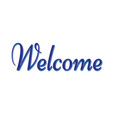 welcome sign on white background. Vector illustrationのイラスト素材