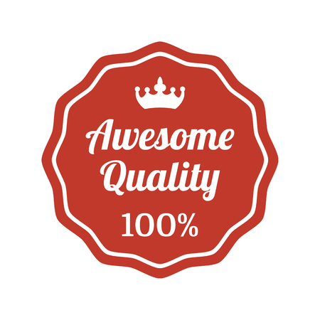 Awesome quality label on white background. Vector illustrationのイラスト素材