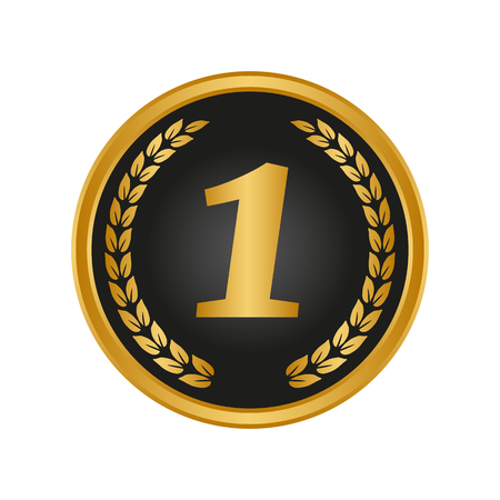 First place medal on white background. Vector illustrationのイラスト素材