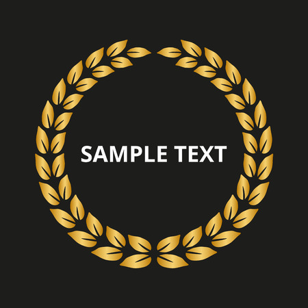 Laurel wreath on black background. Vector Illustrationのイラスト素材