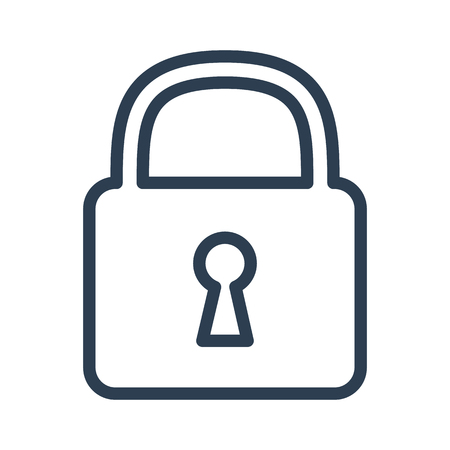 Lock icon on white background linear illustration.のイラスト素材