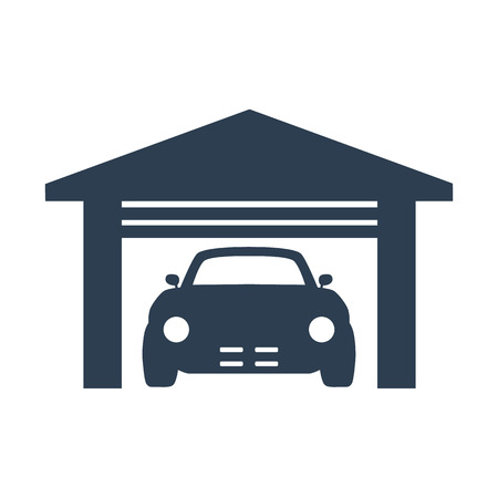 Car garage icon on white background vector illustration.のイラスト素材