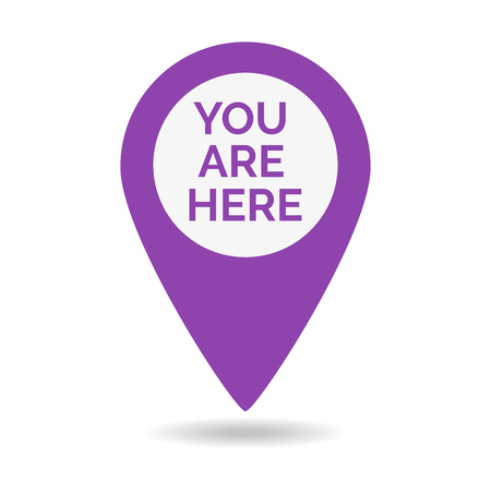 Marker location icon with you are here. Vector illustration.のイラスト素材