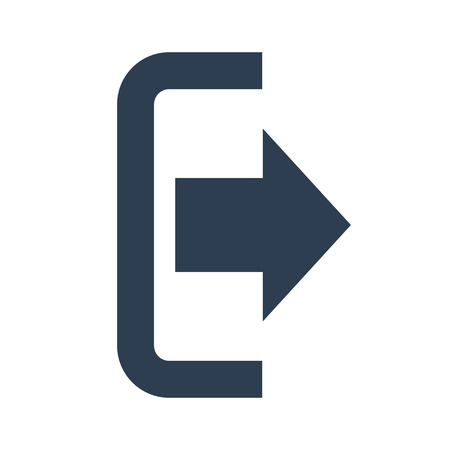 The exit icon on white background. Vector illustrationのイラスト素材