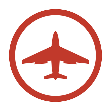 airplane Icon on white background. Vector illustrationのイラスト素材