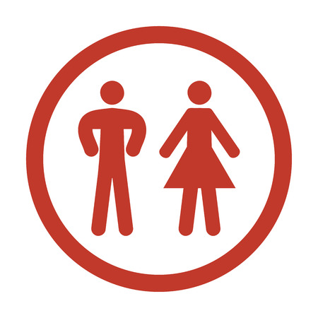 Man and Woman Icon on white background. Vector illustration.のイラスト素材