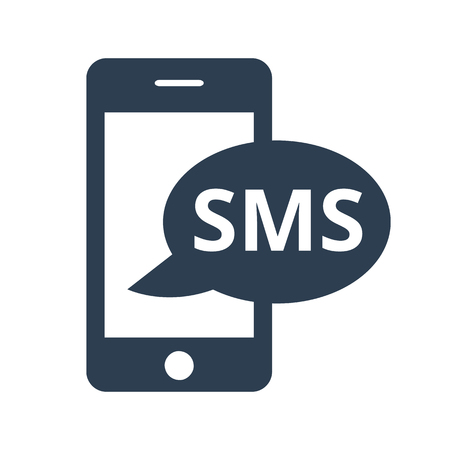 SMS icon on white background. Vector illustrationのイラスト素材