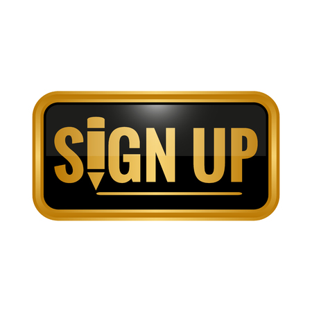 Sign up button icon on white background. Vector illustrationのイラスト素材