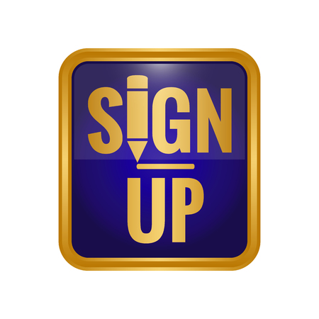 Sign up button icon on white background. Vector illustrationのイラスト素材