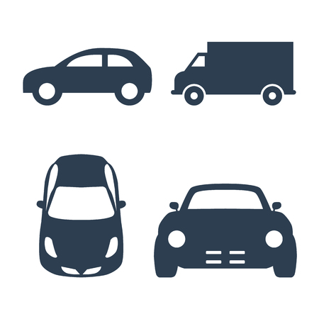 Car icons set on white background. Vector illustrationのイラスト素材
