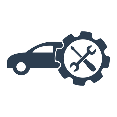 Car service icon on white background. Vector illustrationのイラスト素材