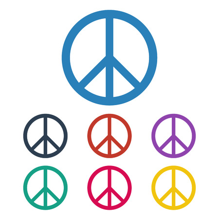Peace symbol icons set on white background. Vector illustrationのイラスト素材