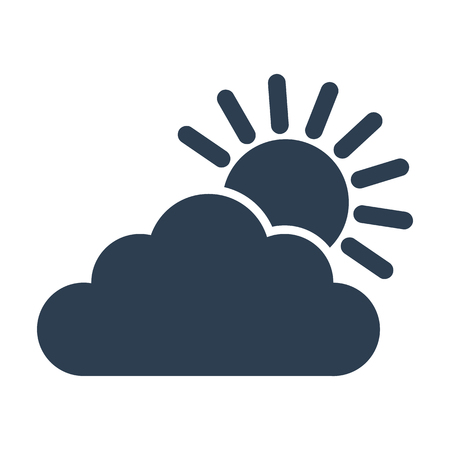 Cloud sun icon on white background. Vector illustrationのイラスト素材