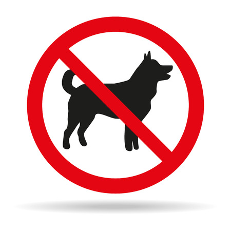 No dog sign on white background. Vector illustrationのイラスト素材