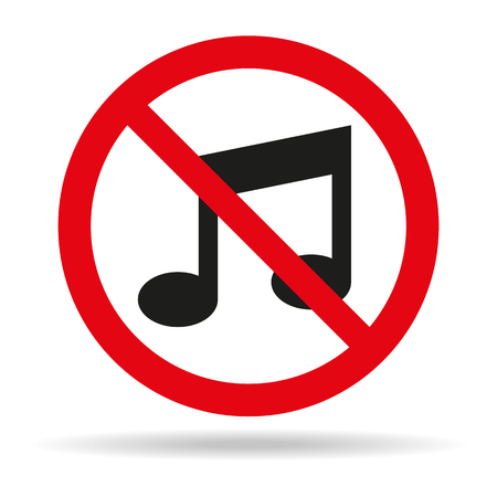 No music sign on white background. Vector illustrationのイラスト素材
