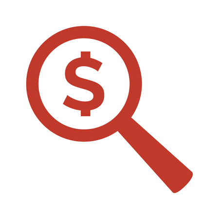 Looking For Money icon on white background. Vector illustrationのイラスト素材