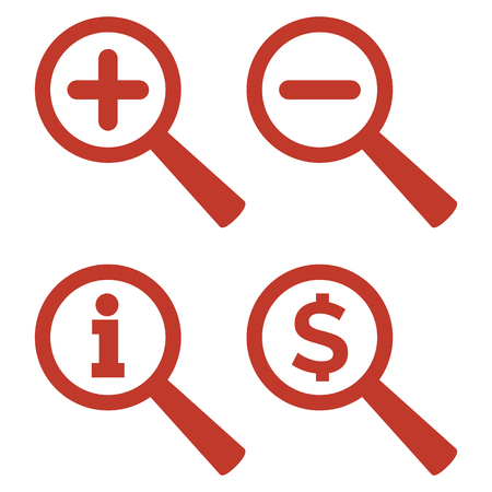 Zoom icons set on white background. Vector illustrationのイラスト素材