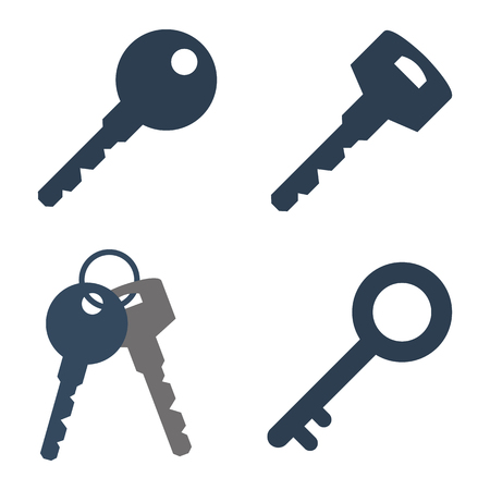 Key icons set on white background. Vector illustrationのイラスト素材