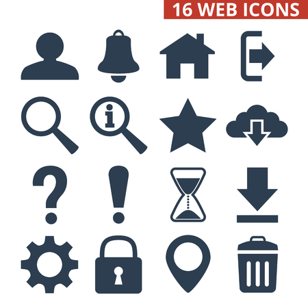 Web icons set on white background. Vector illustrationのイラスト素材