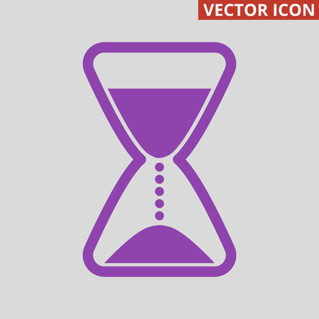 Hourglass icon on grey background. Vector illustrationのイラスト素材