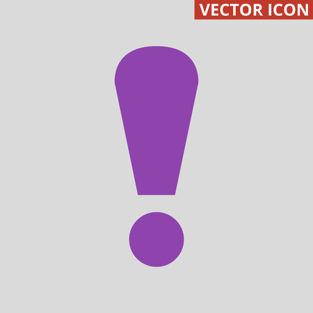 Attention icon on grey background. Vector illustrationのイラスト素材