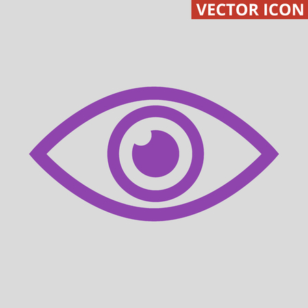 Eye icon on grey background. Vector illustrationのイラスト素材