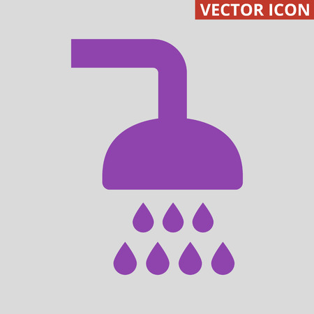 Shower icon on grey background. Vector illustrationのイラスト素材