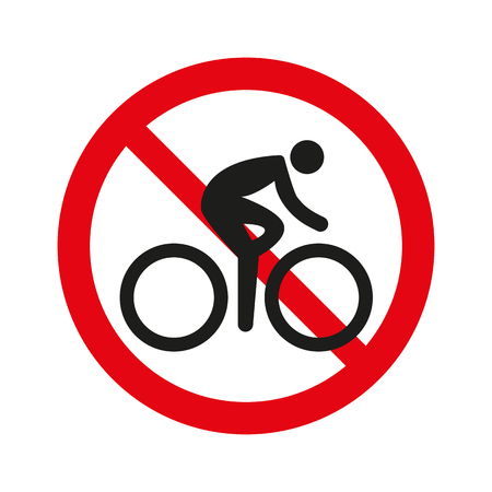 No bicycle sign on white background. Vector illustrationのイラスト素材