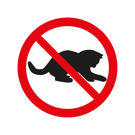 No cats sign on white background. Vector illustrationのイラスト素材