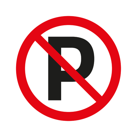 No parking sign on white background. Vector illustrationのイラスト素材