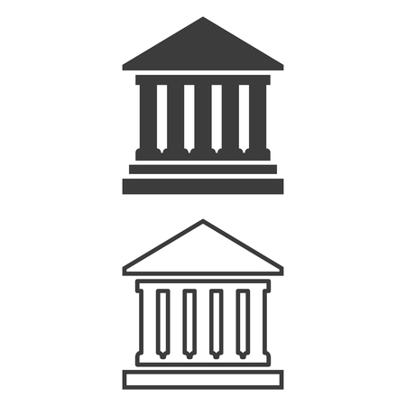 Icon of Bank on white background. Vector illustrationのイラスト素材