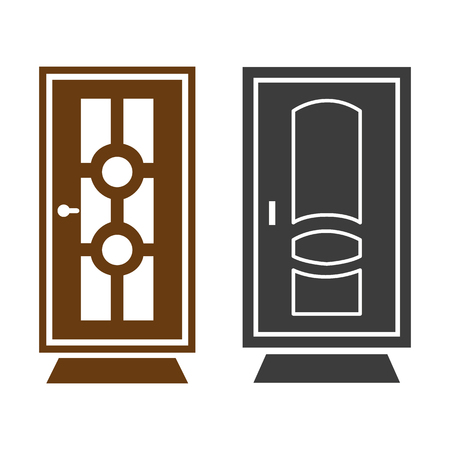 Door icon on white background. Vector illustrationのイラスト素材