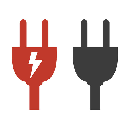 Plug icon on white background. Vector Illustrationのイラスト素材