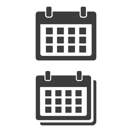 Flat calendar icon on white background. Vector illustrationのイラスト素材