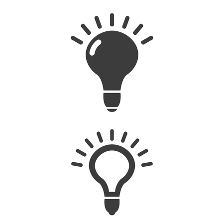 Light bulb icon on white background. Vector illustrationのイラスト素材